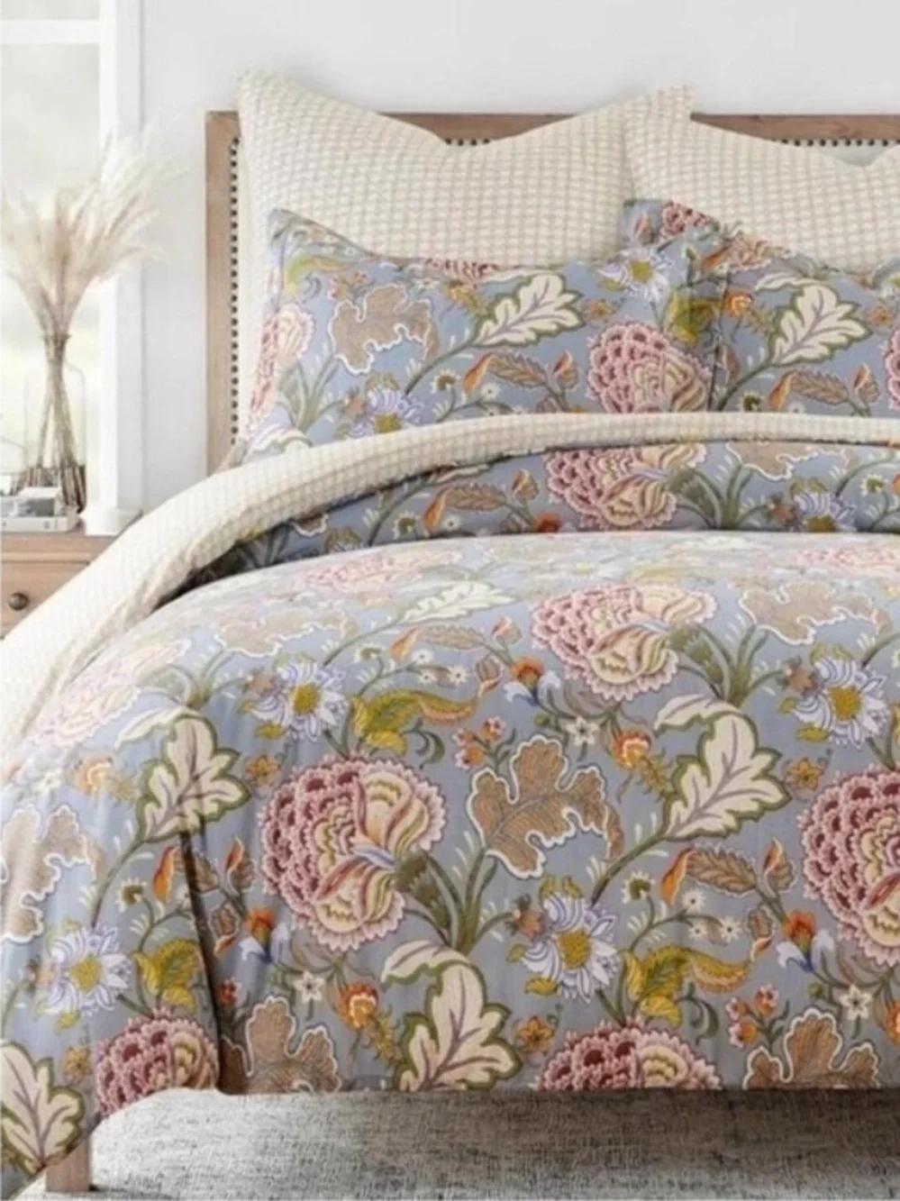 🆕 PB Style Floral Queen Duvet Cover 3 piece Set Cotton Bedding Soft Luxury NEW